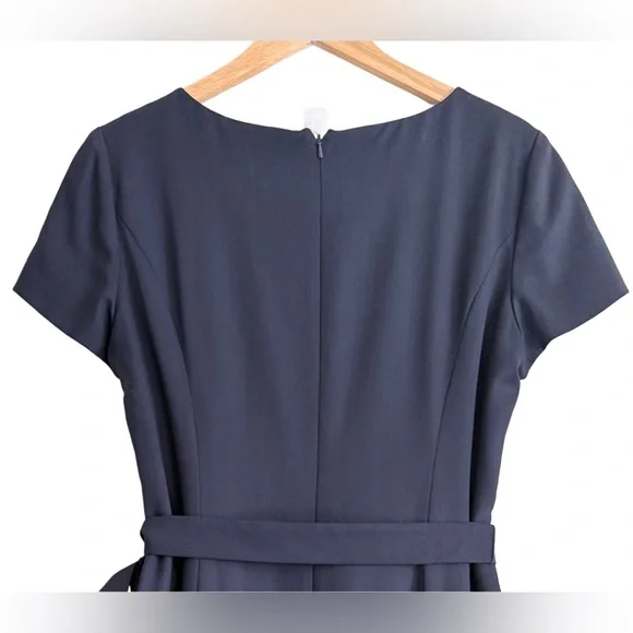 BROOKS BROTHERS Loro Piana Preppy Business Casual Classic Belted Midi Dress 12 - Picture 7 of 11